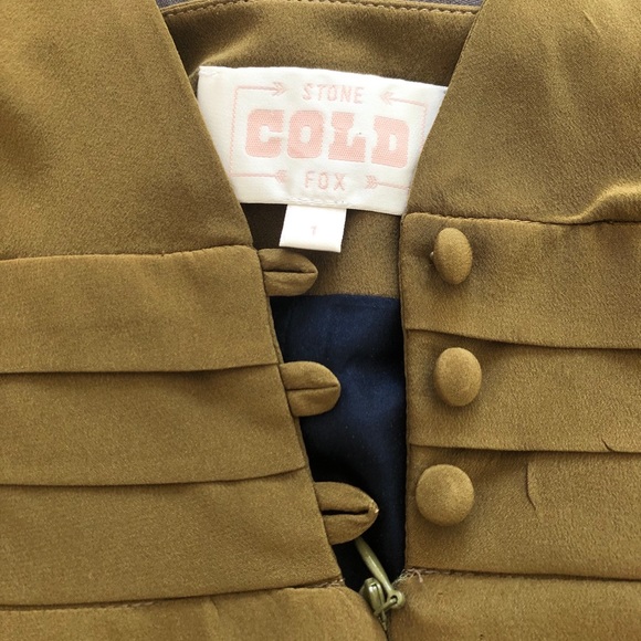 Stone Cold Fox Olive Green Silk Romper - Picture 4 of 4